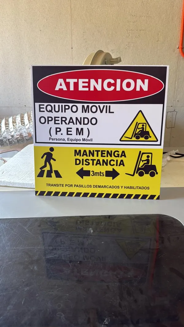 Señalética de seguridad Atención Equipo Móvil Operando en trovicel — Jaime Print